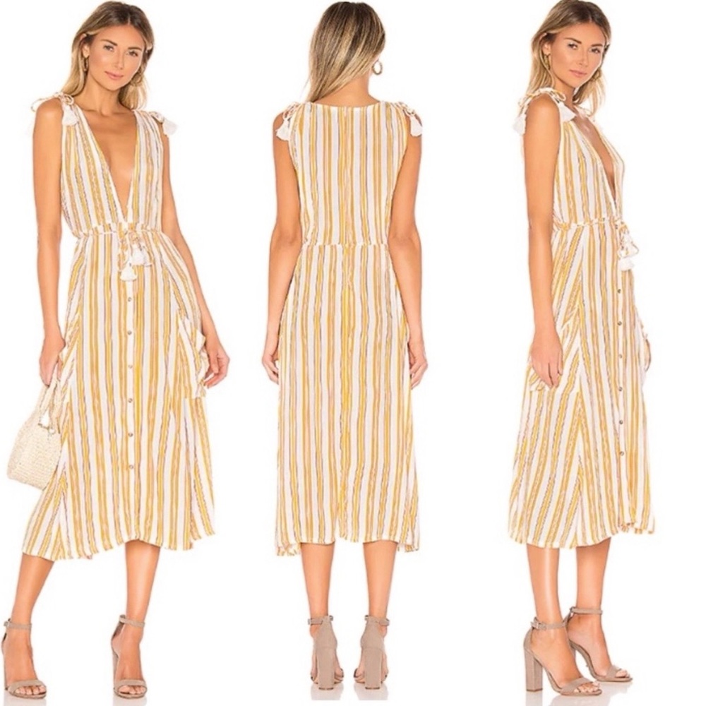 Faithfull The Brand Claudia Sun Azure Stripe Dress